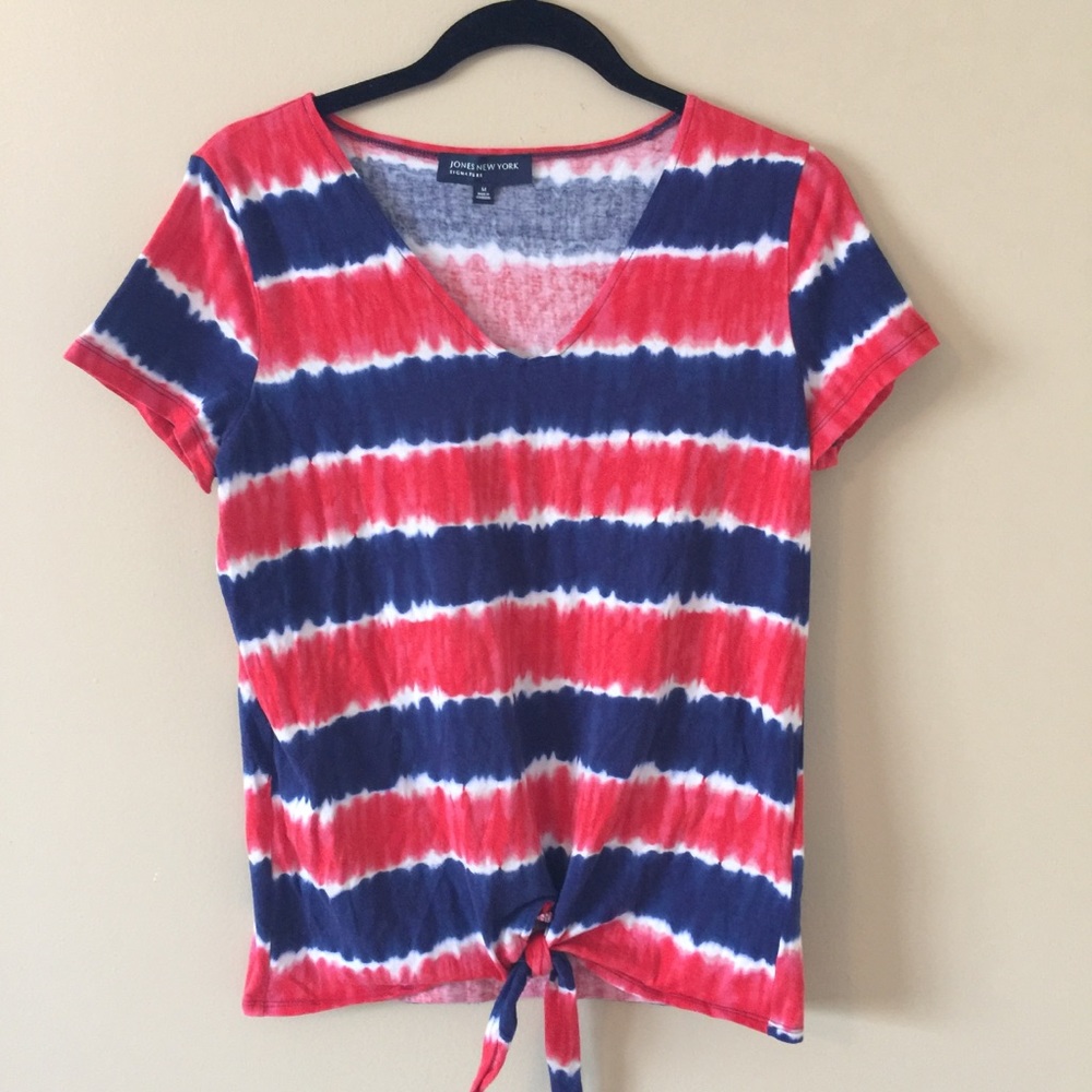 Jones New York tie front top size medium